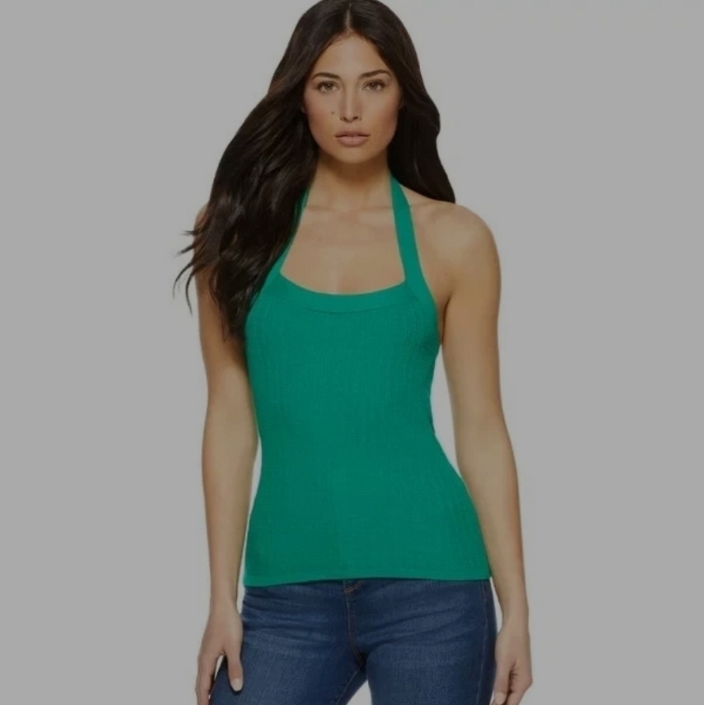 Sofia by Sofia Vergara Green Halter Tank Top Sz Small